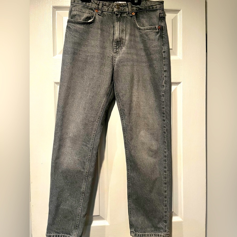 Zara high rise jeans- grey denim